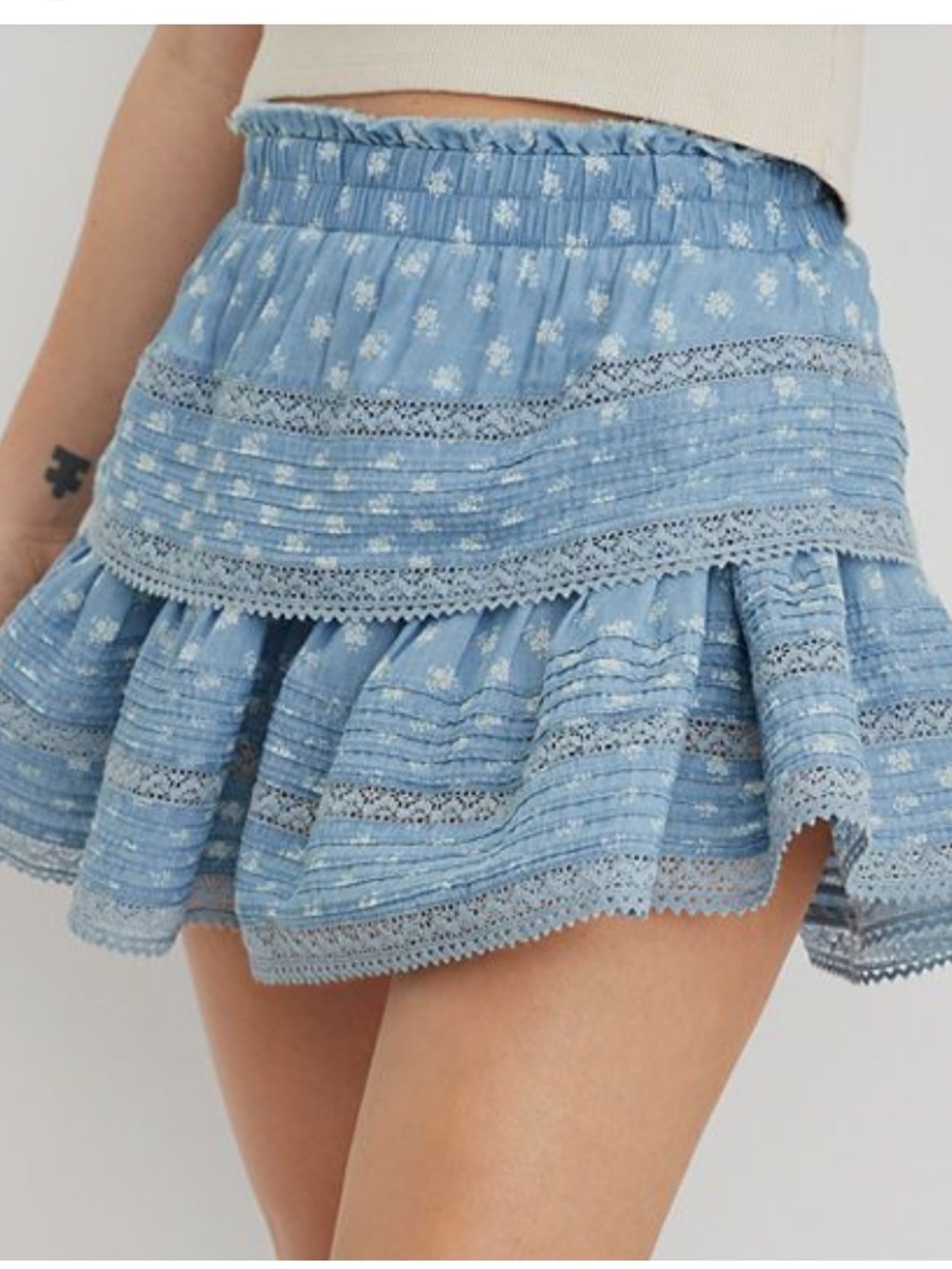NWT Aerie rock n ruffle mini skirt